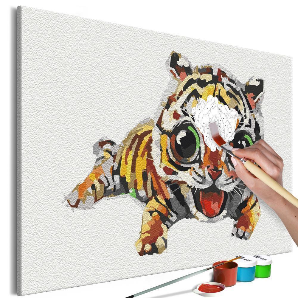 Start learning Painting - Paint By Numbers Kit - Sweet Tiger - new hobby