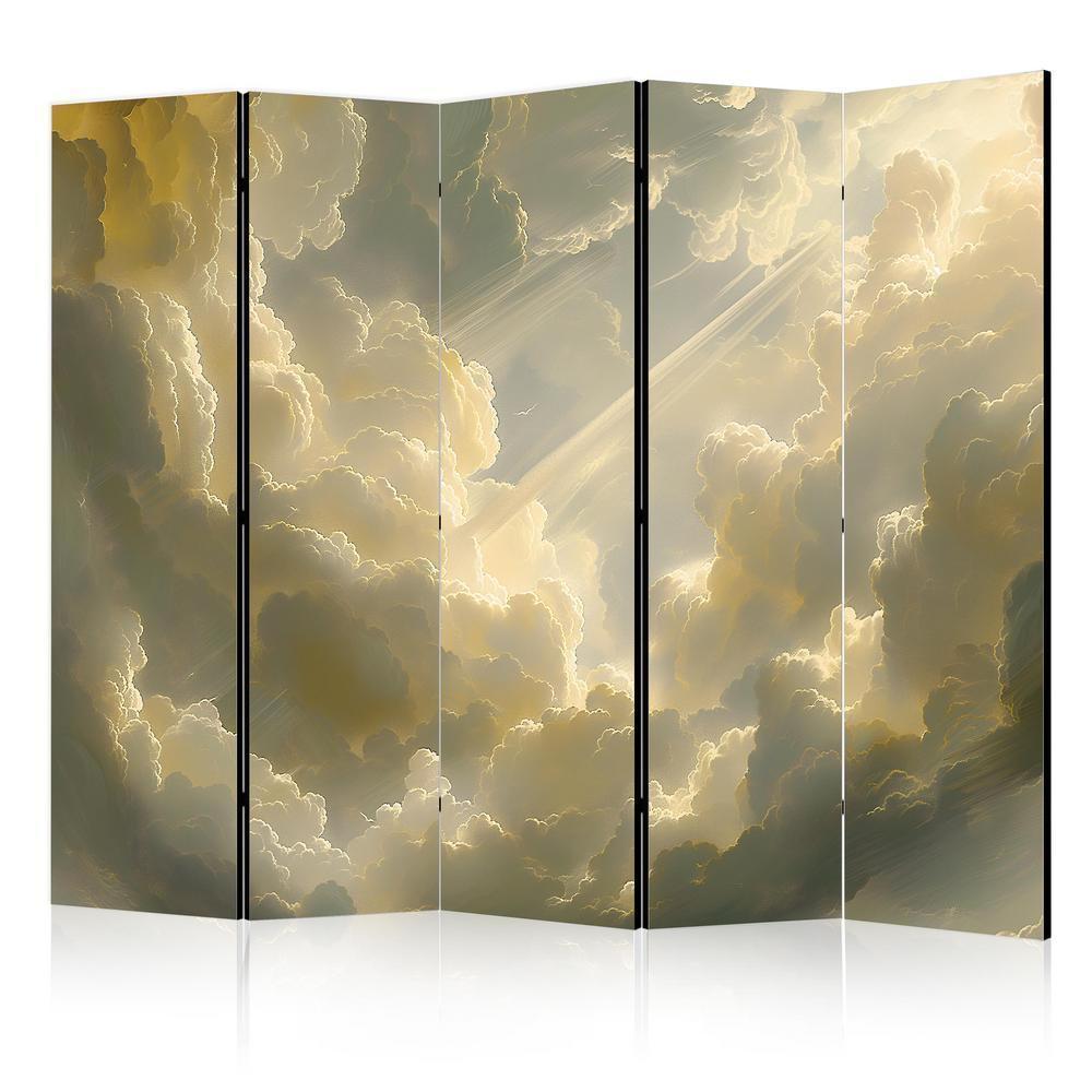 Room Divider - Enchanting Play of Colors Against the Clouds- A 5 Panel Folding Screen For Living rooms, bedrooms or home office, decorative folding screen made with wood and canvas