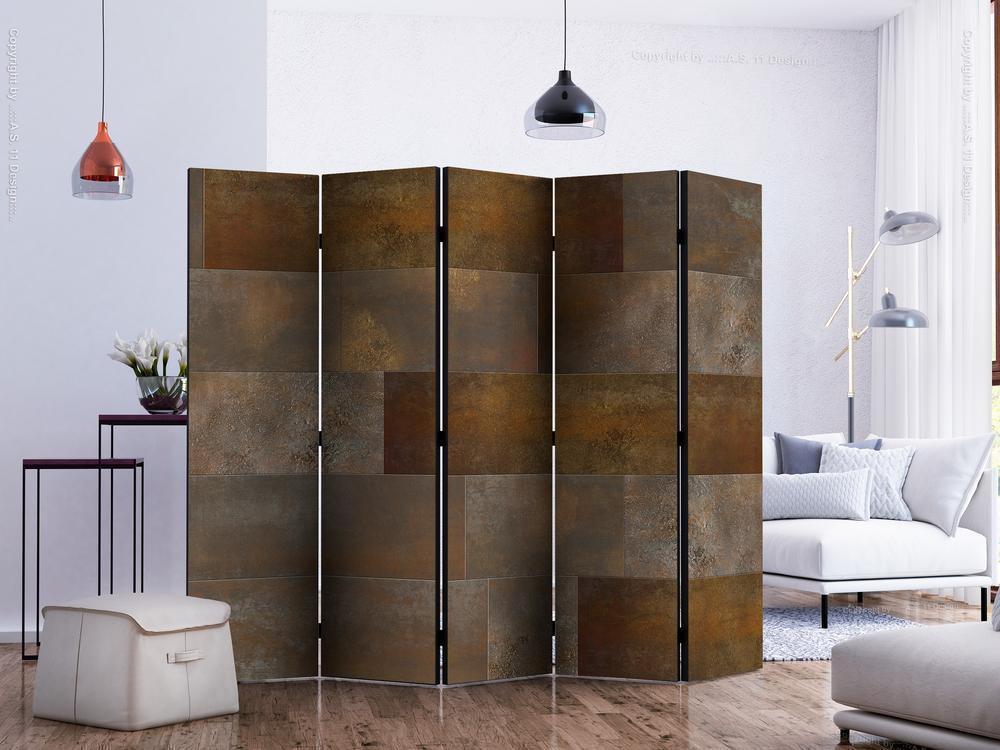 Decorative partition-Room Divider - Golden Cascade II-Folding Screen Wall Panel by ArtfulPrivacy