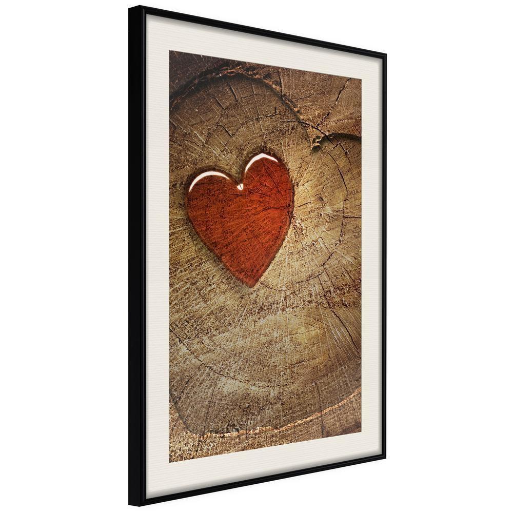 Abstract Poster Frame - Carved Heart-artwork for wall with acrylic glass protection