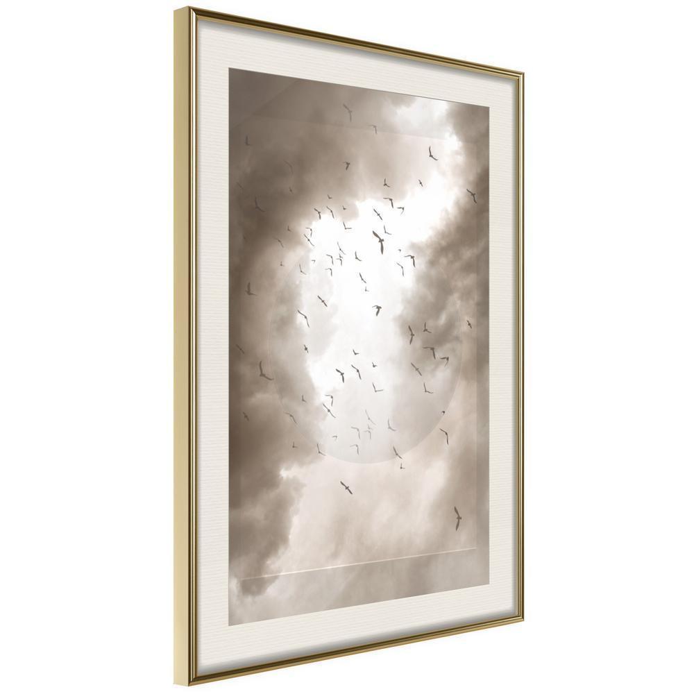 Autumn Framed Poster - Disturbed Flight-artwork for wall with acrylic glass protection