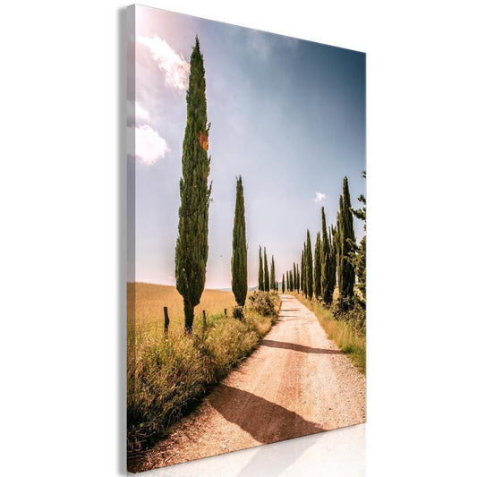 Canvas Print - Italian cypresses (1 Part) Vertical-ArtfulPrivacy-Wall Art Collection