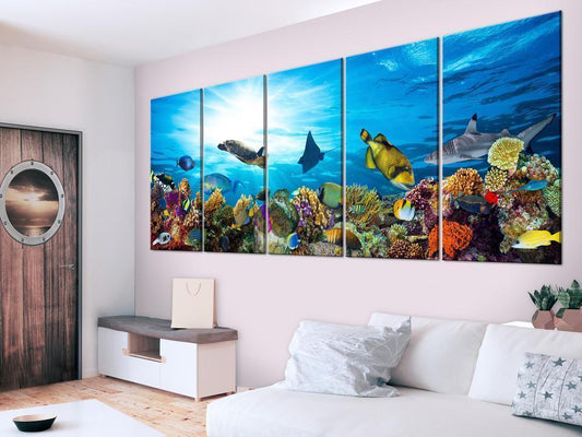 Canvas Print - Coral Reef (5 Parts) Narrow-ArtfulPrivacy-Wall Art Collection