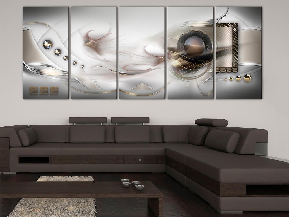 Canvas Print - Pearly Mist (5 Parts) Narrow-ArtfulPrivacy-Wall Art Collection