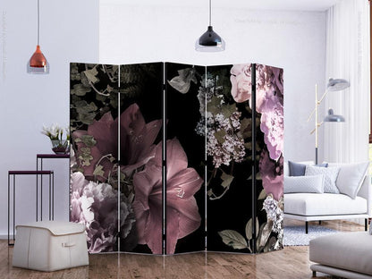 Decorative partition-Room Divider - Flowers from the Past II-Folding Screen Wall Panel by ArtfulPrivacy