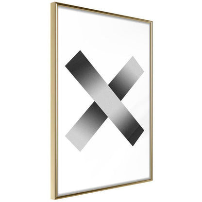 Abstract Poster Frame - X Shape-artwork for wall with acrylic glass protection