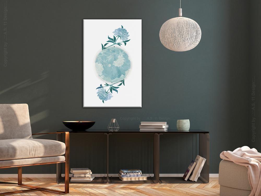 Canvas Print - Floral Planet (1 Part) Vertical-ArtfulPrivacy-Wall Art Collection