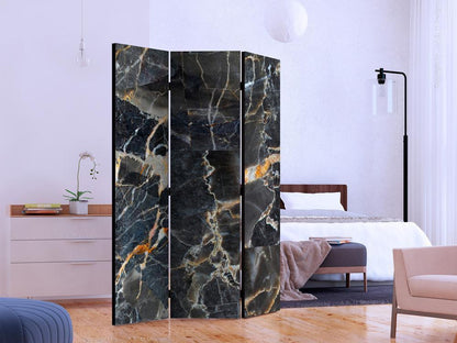 Decorative partition-Room Divider - Black Marble-Folding Screen Wall Panel by ArtfulPrivacy