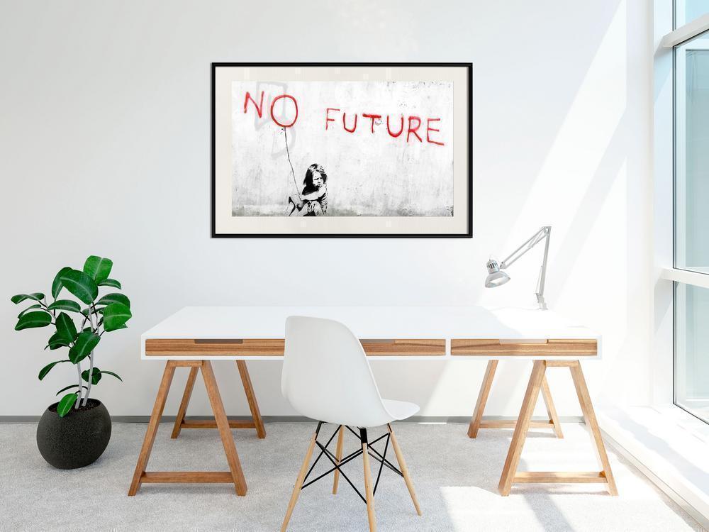 Urban Art Frame - Banksy: No Future-artwork for wall with acrylic glass protection