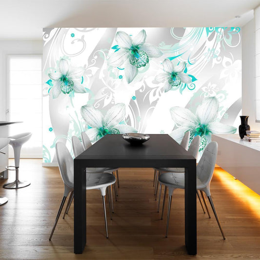 Wall Mural - Sounds of subtlety - turquoise-Wall Murals-ArtfulPrivacy