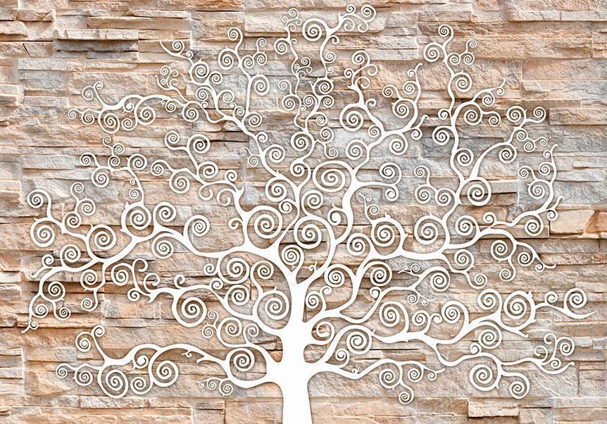 Wall Mural - Stone Tree-Wall Murals-ArtfulPrivacy