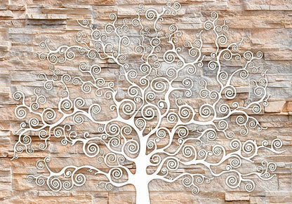 Wall Mural - Stone Tree-Wall Murals-ArtfulPrivacy
