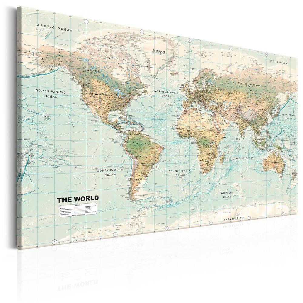 Canvas Print - World Map: Beautiful World-ArtfulPrivacy-Wall Art Collection