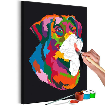 Start learning Painting - Paint By Numbers Kit - Colourful Dog - new hobby