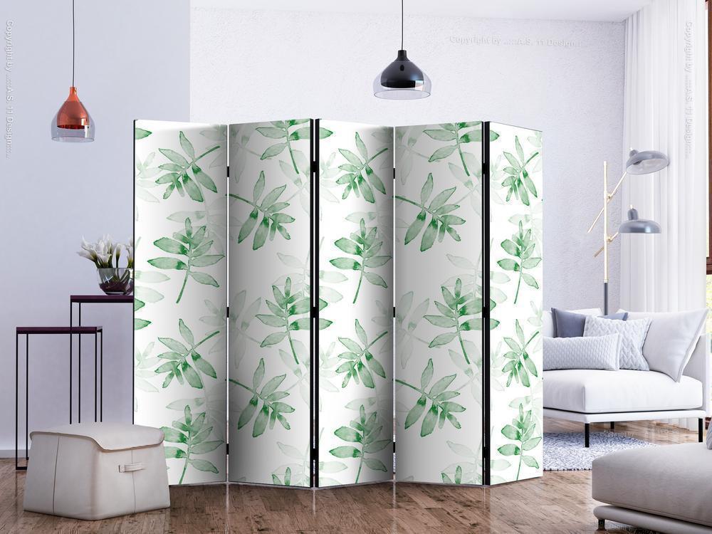 Decorative partition-Room Divider - Watercolour Branches II-Folding Screen Wall Panel by ArtfulPrivacy