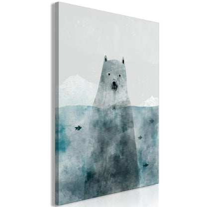 Canvas Print - Polar Bear (1 Part) Vertical-ArtfulPrivacy-Wall Art Collection