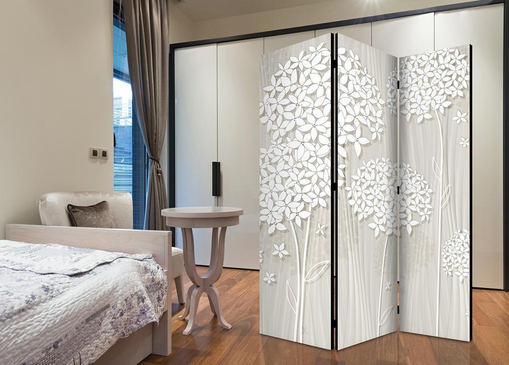 Decorative partition-Room Divider - Paper Dandelions-Folding Screen Wall Panel by ArtfulPrivacy