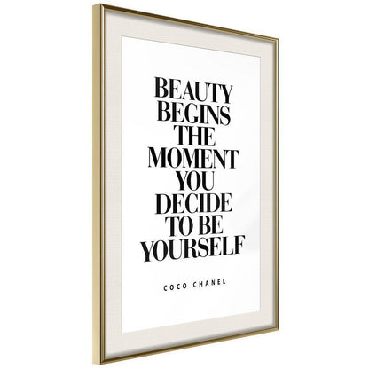 Motivational Wall Frame - Beginning of the Beauty-artwork for wall with acrylic glass protection