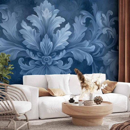 Wall Mural - Ornament in Blue and Cool Colors Dark Blue Decoration