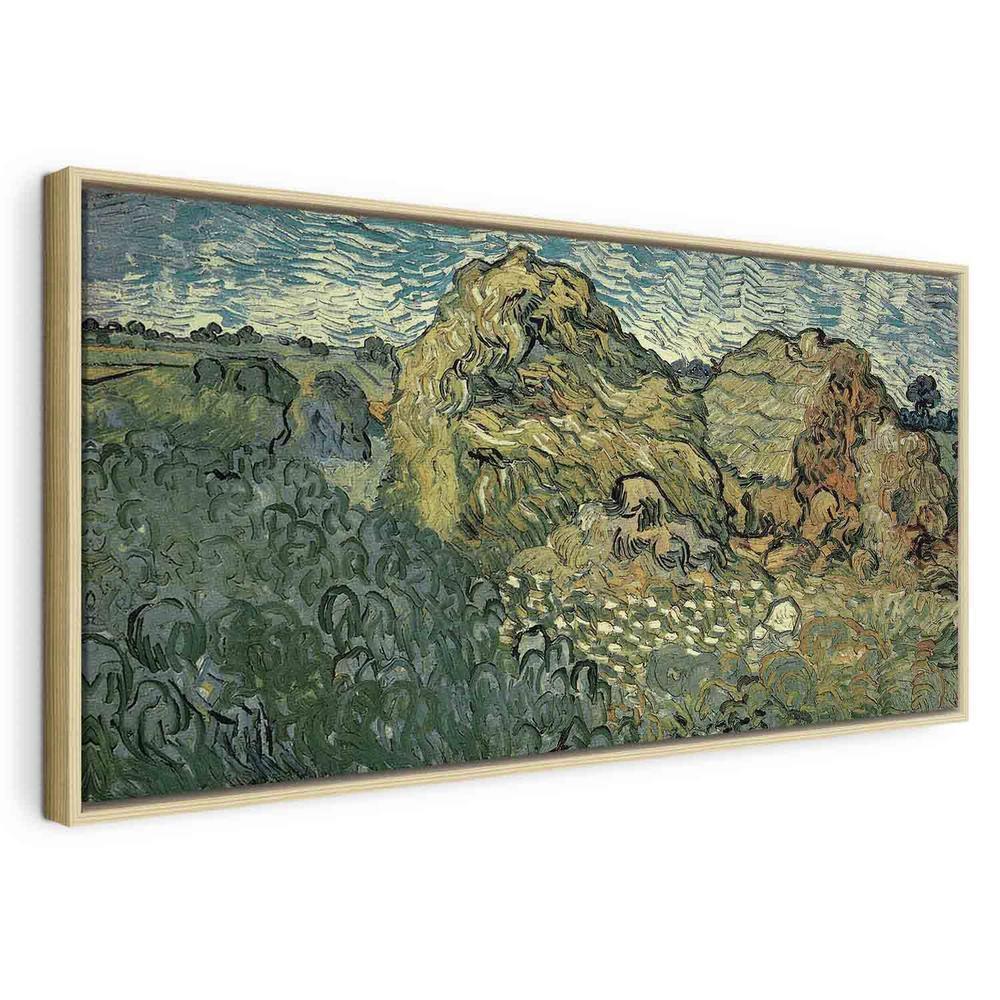 Canvas Print - Field with Wheat Stacks (Vincent Van Gogh)