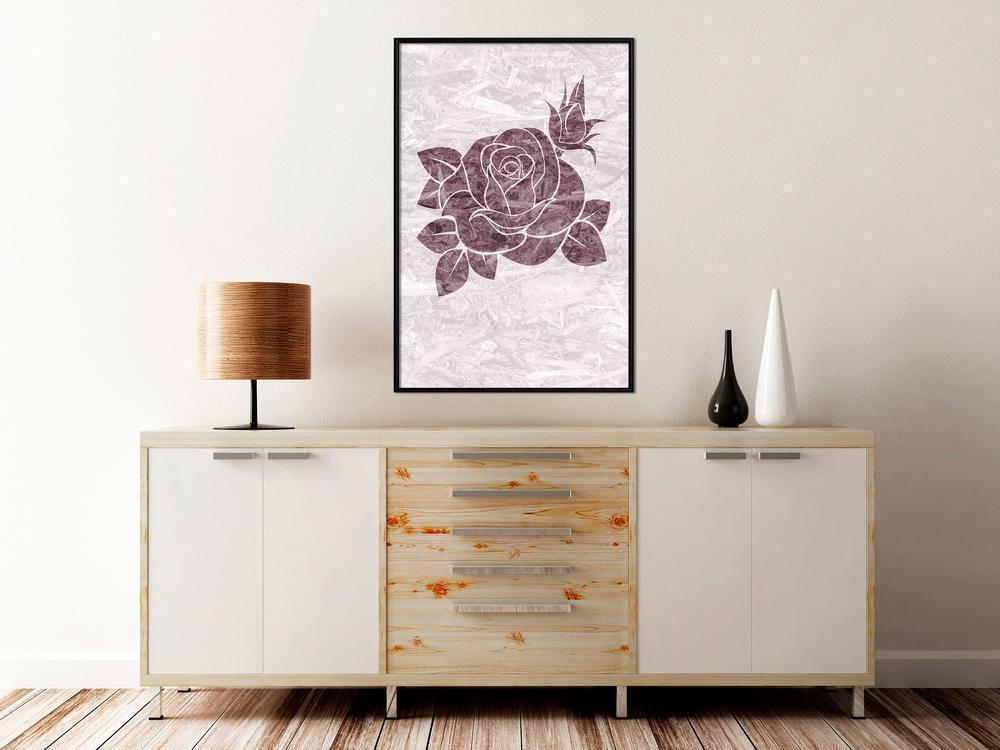 Botanical Wall Art - Monochromatic Rose-artwork for wall with acrylic glass protection