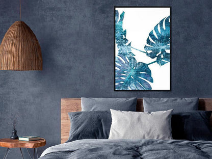 Botanical Wall Art - Sapphire Monstera-artwork for wall with acrylic glass protection