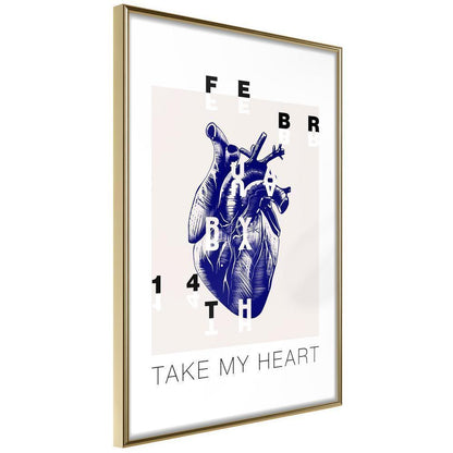 Typography Framed Art Print - Valentine's Day-artwork for wall with acrylic glass protection