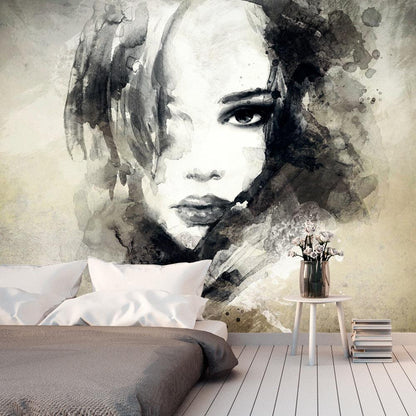 Wall Mural - Mysterious Girl-Wall Murals-ArtfulPrivacy