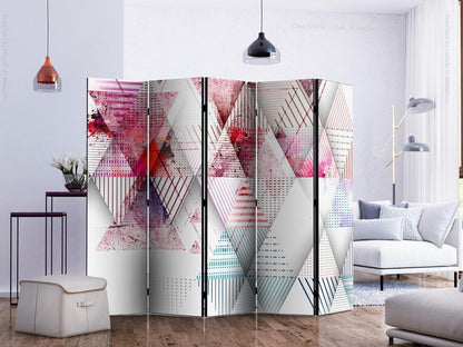 Decorative partition-Room Divider - Triangular World II-Folding Screen Wall Panel by ArtfulPrivacy