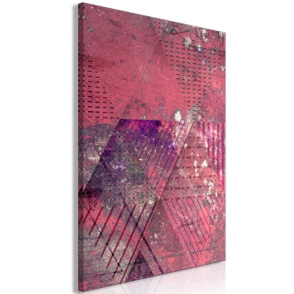 Canvas Print - Crimson Abstraction (1 Part) Vertical-ArtfulPrivacy-Wall Art Collection