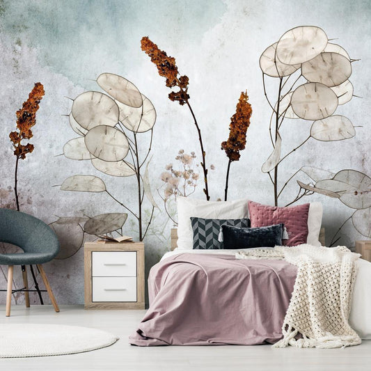 Wall Mural - Lunaria in the Meadow-Wall Murals-ArtfulPrivacy