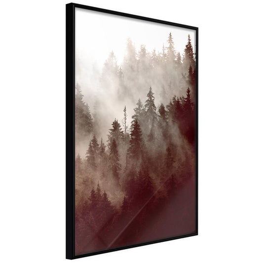 Autumn Framed Poster - Forest Fog-artwork for wall with acrylic glass protection