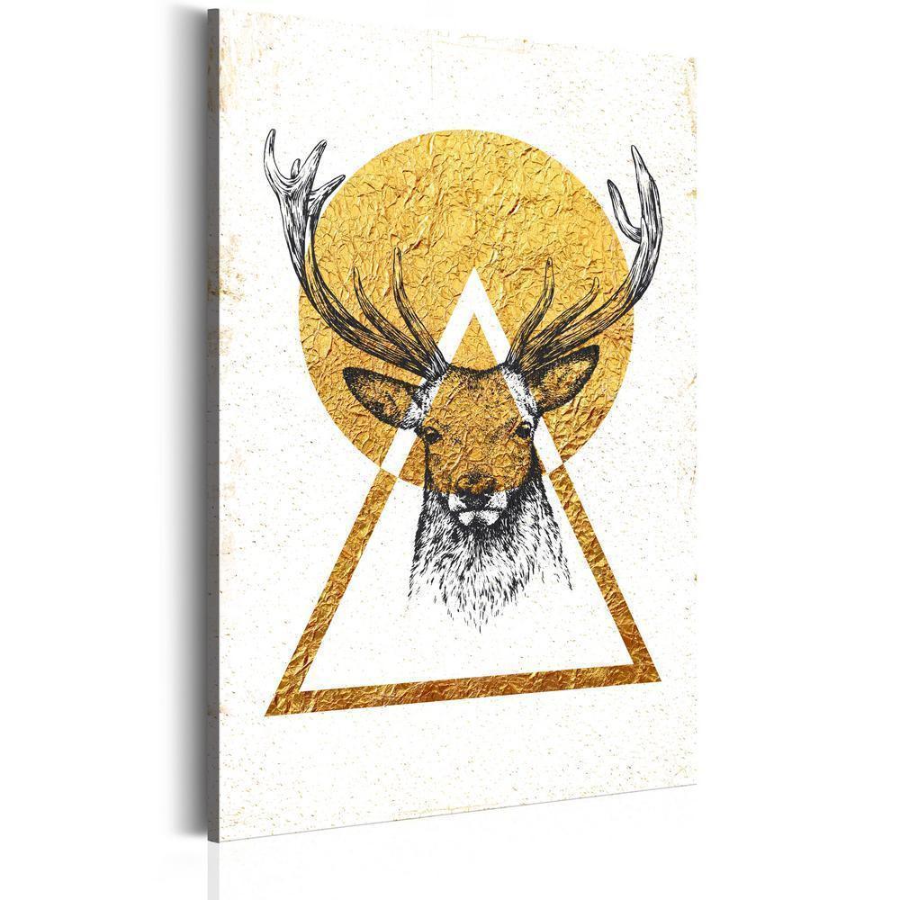 Canvas Print - My Home: Golden Deer-ArtfulPrivacy-Wall Art Collection