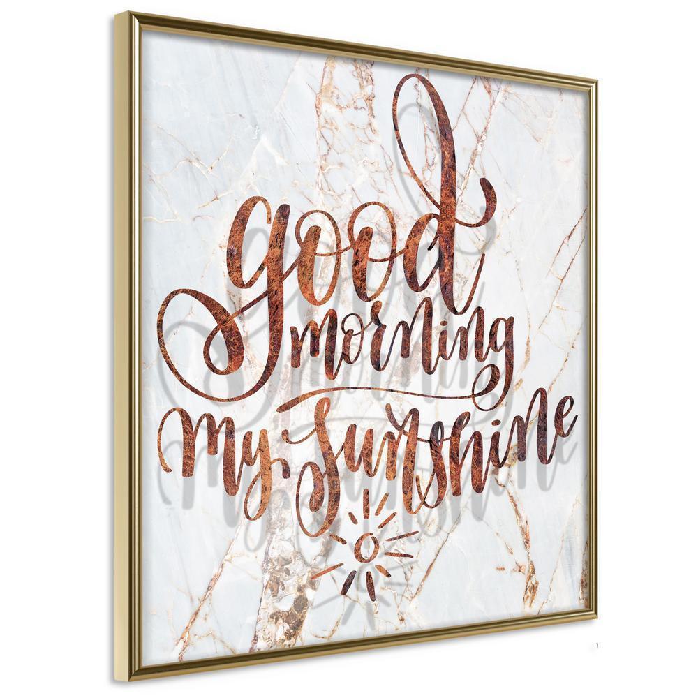 Typography Framed Art Print - Good Morning (Square)-artwork for wall with acrylic glass protection