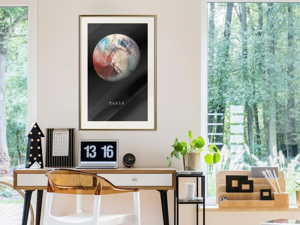 Framed Art - The Solar System: Pluto-artwork for wall with acrylic glass protection