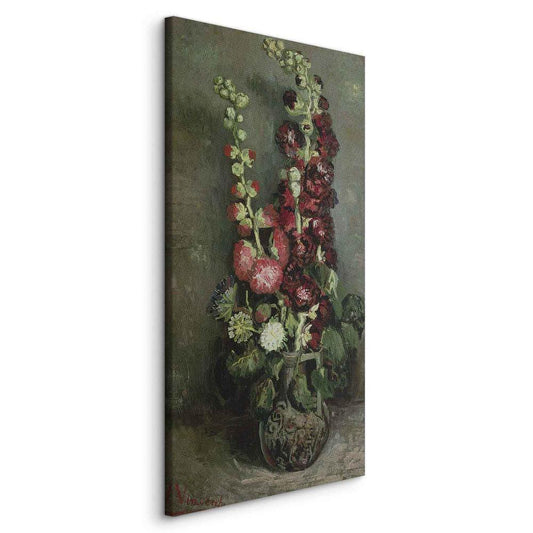 Canvas Print - Vase of Hollyhocks (Vincent Van Gogh)