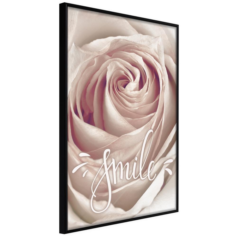 Botanical Wall Art - Rose with a Message-artwork for wall with acrylic glass protection