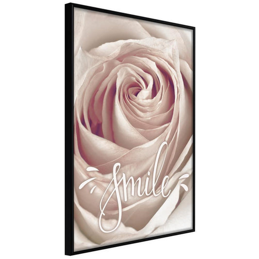 Botanical Wall Art - Rose with a Message-artwork for wall with acrylic glass protection