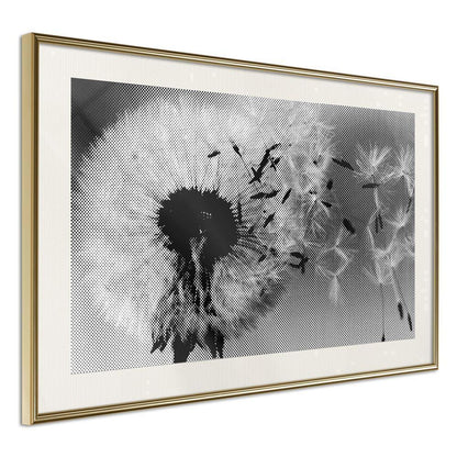 Botanical Wall Art - Dandelion in the Wind-artwork for wall with acrylic glass protection