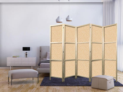 Japanese Room Divider - Tiny Dots - Optimistic Pattern in Peach Colors