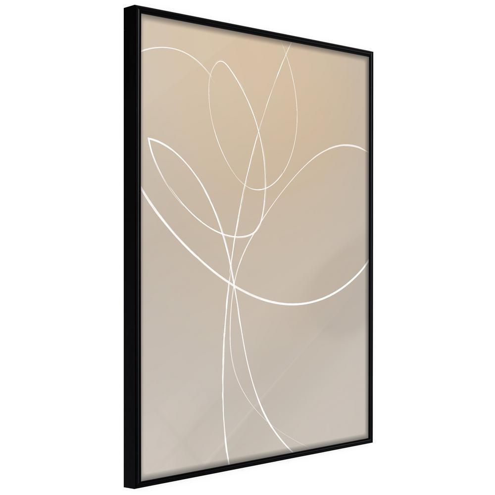 Abstract Poster Frame - White Tulip-artwork for wall with acrylic glass protection