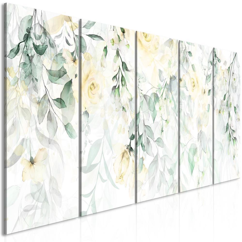 Canvas Print - Waterfall of Roses (5 Parts) Narrow - Second Variant-ArtfulPrivacy-Wall Art Collection