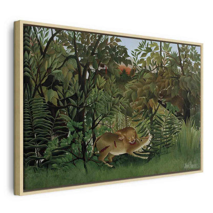 Canvas Print - Le Lion ayant faim se jette sur l'Antilope (Henri Rousseau)