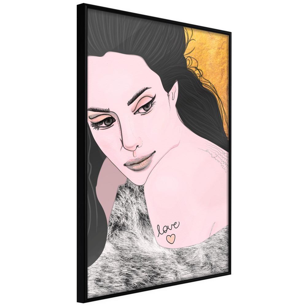 Wall Decor Portrait - Love Tattoo-artwork for wall with acrylic glass protection