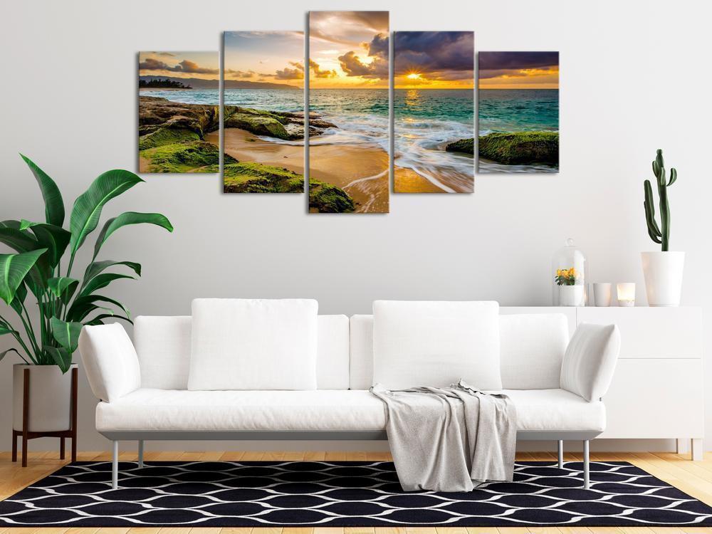 Canvas Print - Turquoise Sea (5 Parts) Wide