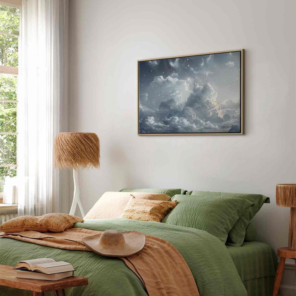 Canvas Print - Astral Calm: Stars Scattered Over Delicate Clouds