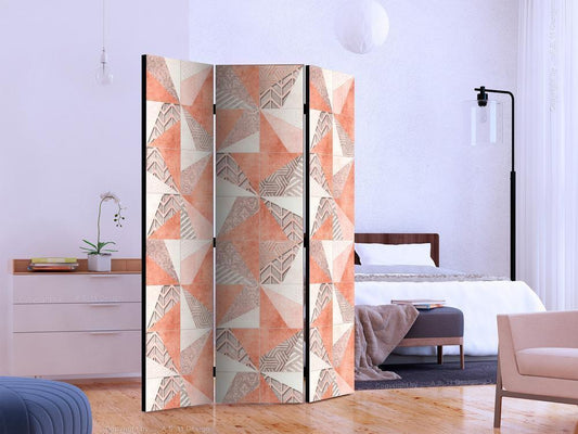 Decorative partition-Room Divider - Spring Geometry-Folding Screen Wall Panel by ArtfulPrivacy