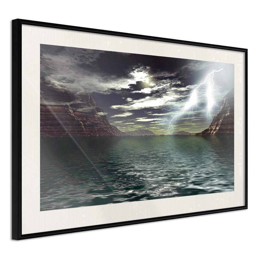 Framed Art - Storm over the Canyon-artwork for wall with acrylic glass protection