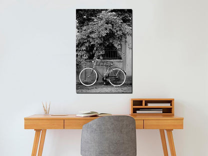 Canvas Print - Bicycle and Flowers (1 Part) Vertical-ArtfulPrivacy-Wall Art Collection