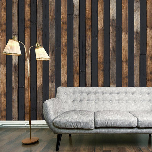 Classic Wallpaper made with non woven fabric - Wallpaper - Wooden duo - ArtfulPrivacy